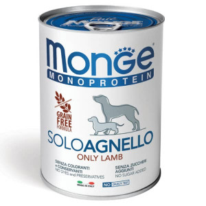 MONGE DOG MONOPROTEIN LAMB suņu konservi pastēte Jērs 400g
